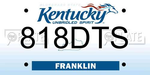 818DTS Kentucky License Plate