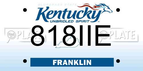818IIE Kentucky License Plate