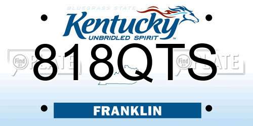 818QTS Kentucky License Plate