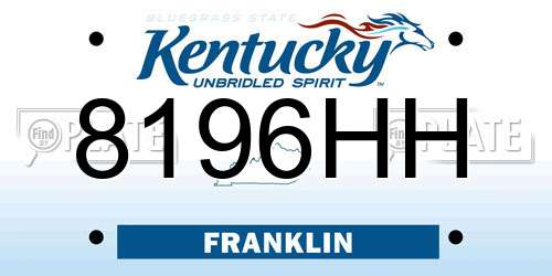 8196HH Kentucky License Plate