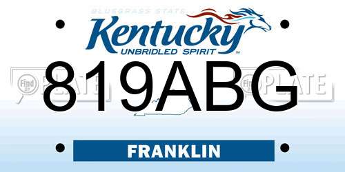 819ABG Kentucky License Plate