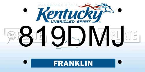 819DMJ Kentucky License Plate