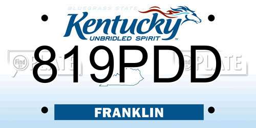 819PDD Kentucky License Plate