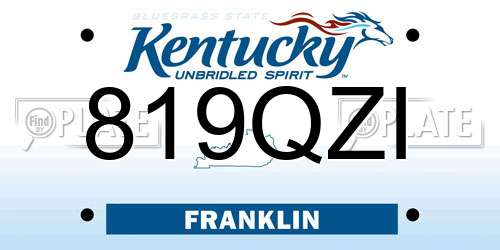 819QZI Kentucky License Plate