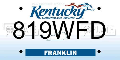 819WFD Kentucky License Plate