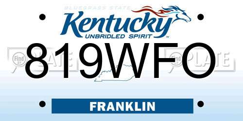819WFO Kentucky License Plate