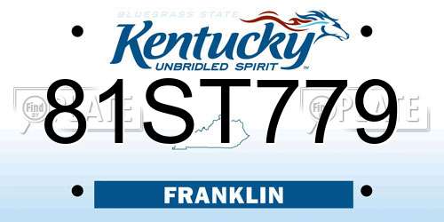 81ST779 Kentucky License Plate
