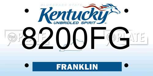 8200FG Kentucky License Plate