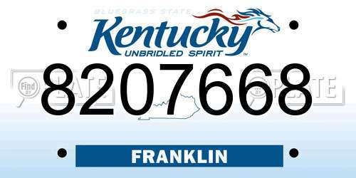 8207668 Kentucky License Plate