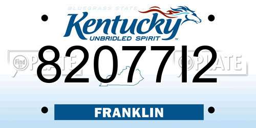 82077I2 Kentucky License Plate