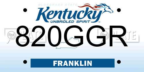 820GGR Kentucky License Plate
