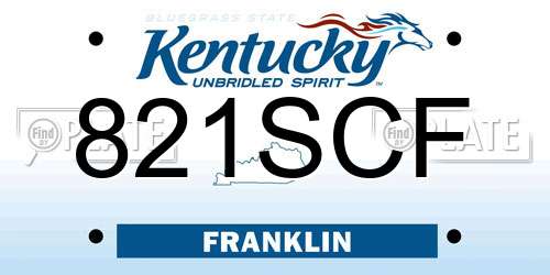 821SCF Kentucky License Plate