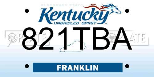 821TBA Kentucky License Plate