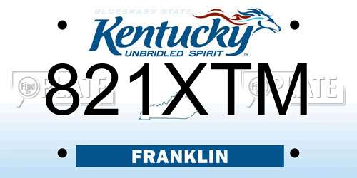 821XTM Kentucky License Plate