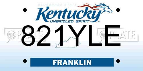 821YLE Kentucky License Plate