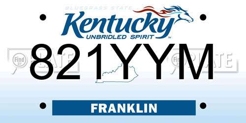 821YYM Kentucky License Plate
