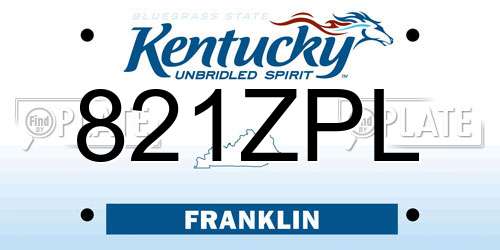 821ZPL Kentucky License Plate