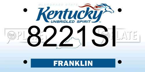 8221SI Kentucky License Plate