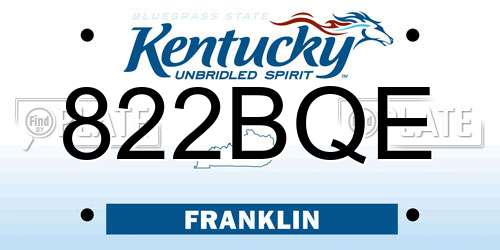 822BQE Kentucky License Plate