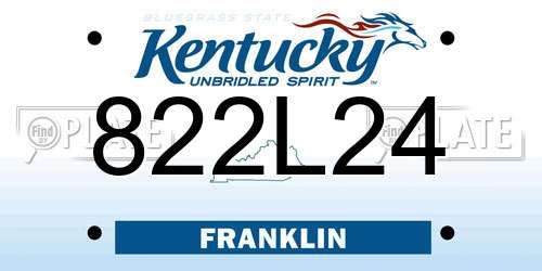 822L24 Kentucky License Plate