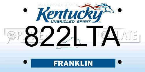 822LTA Kentucky License Plate
