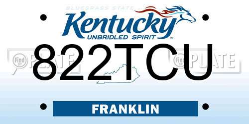 822TCU Kentucky License Plate