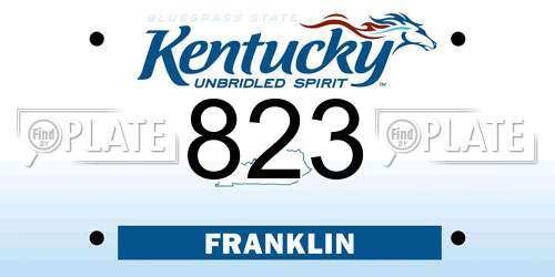 823 Kentucky License Plate