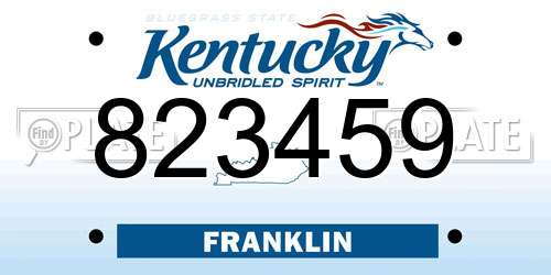 823459 Kentucky License Plate
