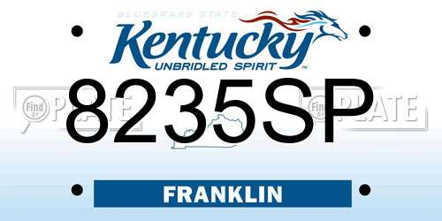 8235SP Kentucky License Plate