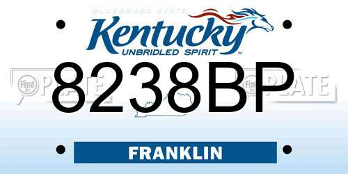 8238BP Kentucky License Plate