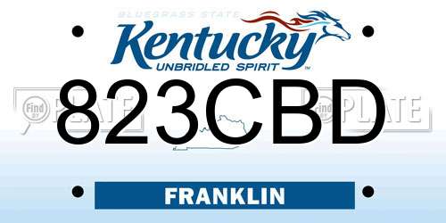 823CBD Kentucky License Plate