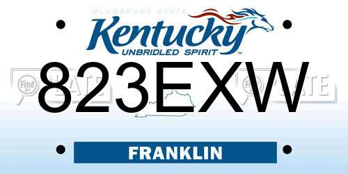 823EXW Kentucky License Plate