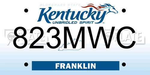 823MWC Kentucky License Plate