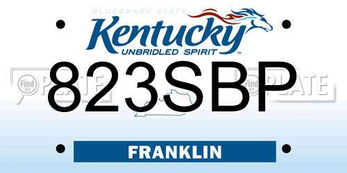 823SBP Kentucky License Plate