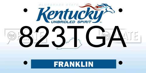823TGA Kentucky License Plate