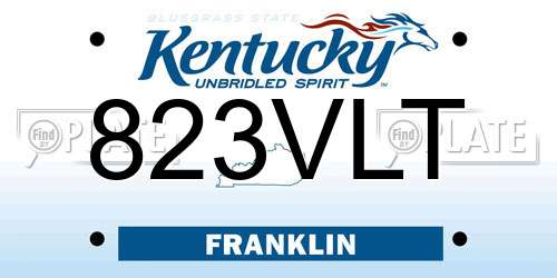823VLT Kentucky License Plate