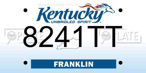8241TT Kentucky License Plate
