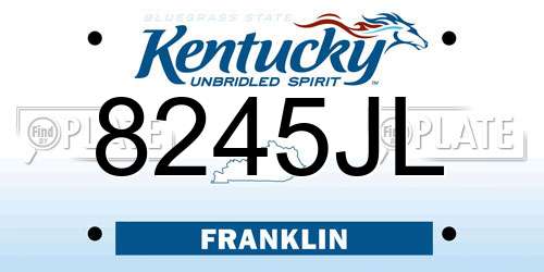 8245JL Kentucky License Plate