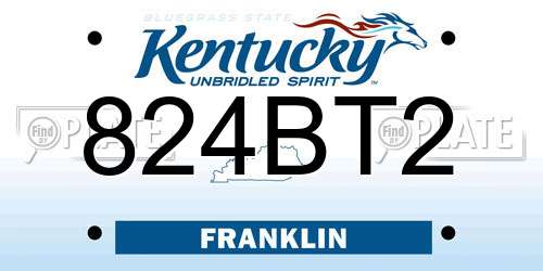 824BT2 Kentucky License Plate