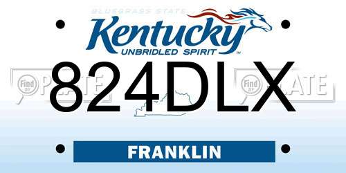 824DLX Kentucky License Plate