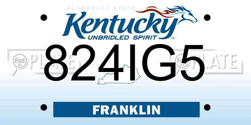 824IG5 Kentucky License Plate