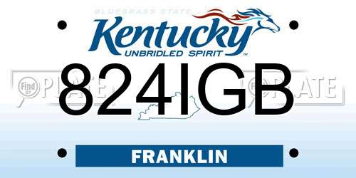 824IGB Kentucky License Plate
