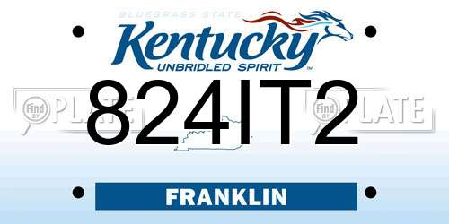 824IT2 Kentucky License Plate