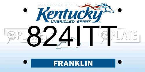 824ITT Kentucky License Plate