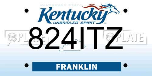 824ITZ Kentucky License Plate