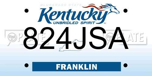824JSA Kentucky License Plate