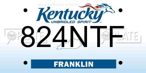 824NTF Kentucky License Plate