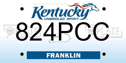 824PCC Kentucky License Plate