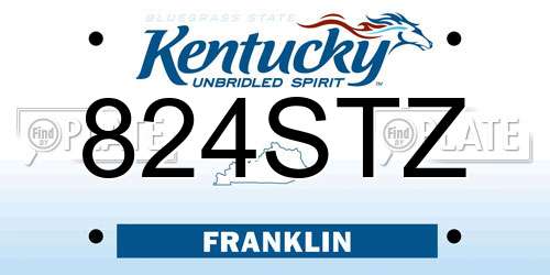 824STZ Kentucky License Plate