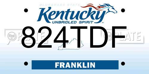 824TDF Kentucky License Plate